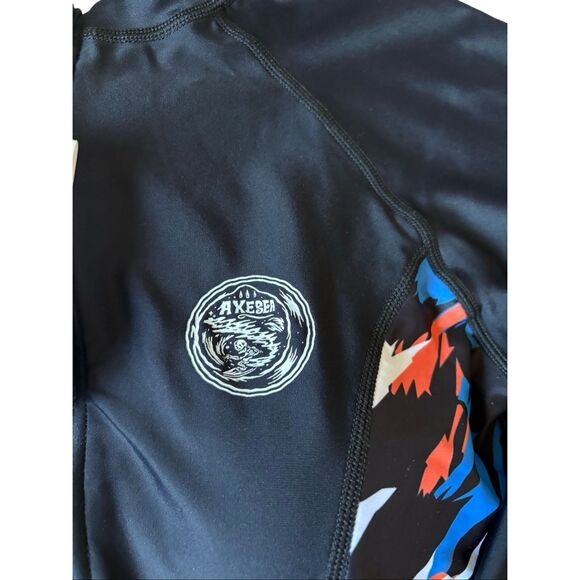 NEW AXESEA Long Sleeve Rash Guard Zipper Surfing One Piece Swimsuit size 8 Black - Picture 10 of 14